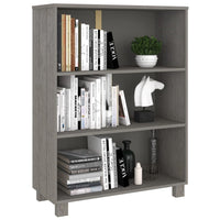 Libreria HAMAR Grigio Chiaro 85x35x112cm Legno Massello di Pino 340487
