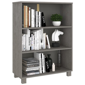 Libreria HAMAR Grigio Chiaro 85x35x112cm Legno Massello di Pino 340487