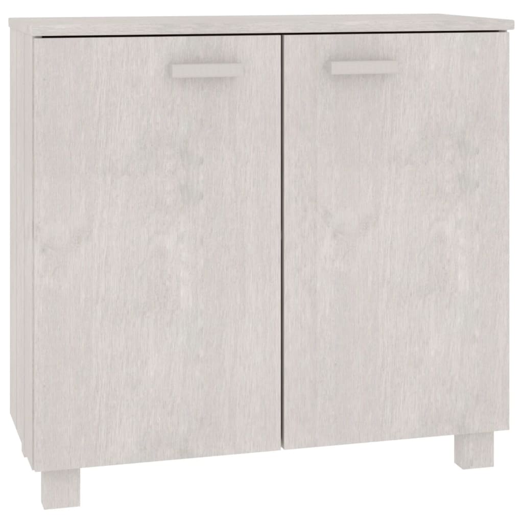Credenza HAMAR Bianca 85x35x80 cm in Legno Massello di Pino 340493