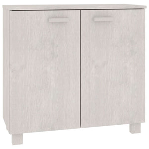 Credenza HAMAR Bianca 85x35x80 cm in Legno Massello di Pino 340493
