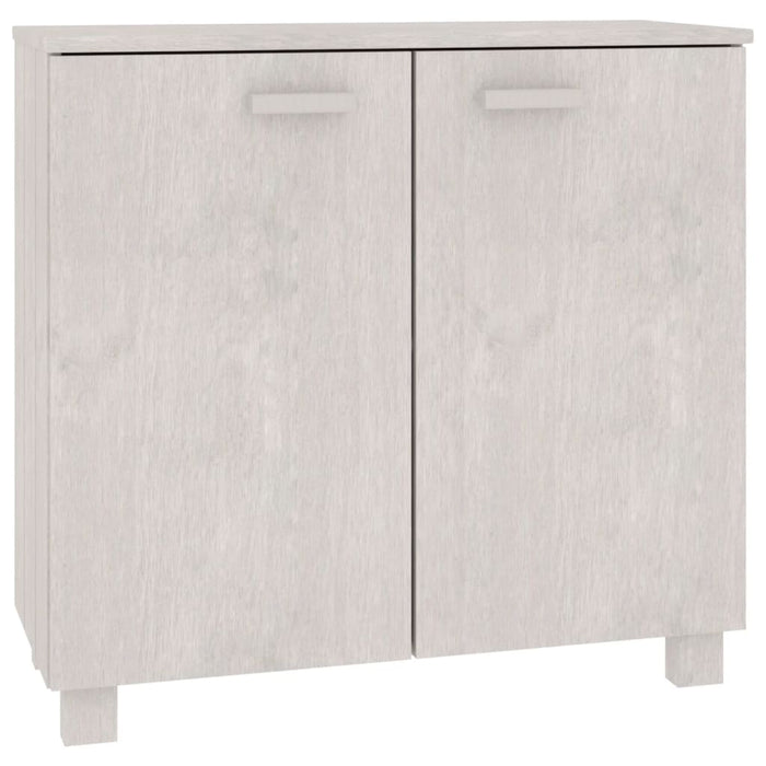 Credenza HAMAR Bianca 85x35x80 cm in Legno Massello di Pino 340493