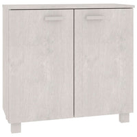 Credenza HAMAR Bianca 85x35x80 cm in Legno Massello di Pino 340493