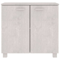 Credenza HAMAR Bianca 85x35x80 cm in Legno Massello di Pino 340493