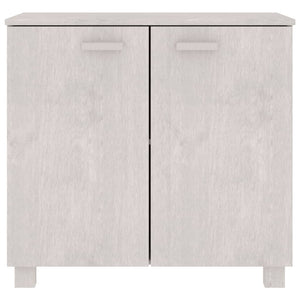 Credenza HAMAR Bianca 85x35x80 cm in Legno Massello di Pino 340493
