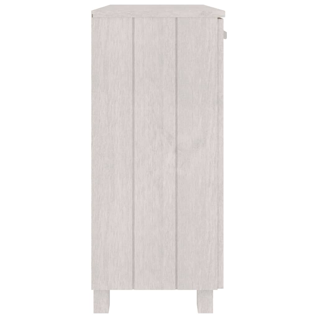 Credenza HAMAR Bianca 85x35x80 cm in Legno Massello di Pino 340493