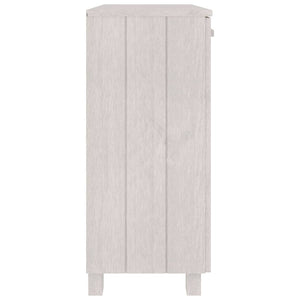 Credenza HAMAR Bianca 85x35x80 cm in Legno Massello di Pino 340493