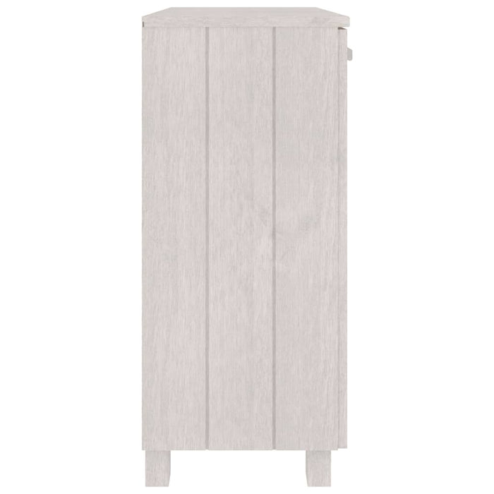 Credenza HAMAR Bianca 85x35x80 cm in Legno Massello di Pino 340493