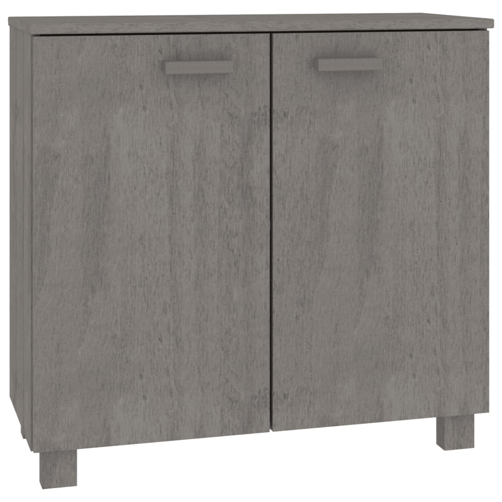 Credenza HAMAR Grigio Chiaro 85x35x80 cm Legno Massello di Pino 340495