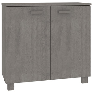 Credenza HAMAR Grigio Chiaro 85x35x80 cm Legno Massello di Pino 340495