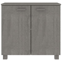 Credenza HAMAR Grigio Chiaro 85x35x80 cm Legno Massello di Pino 340495