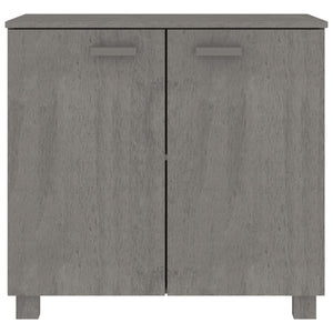 Credenza HAMAR Grigio Chiaro 85x35x80 cm Legno Massello di Pino 340495