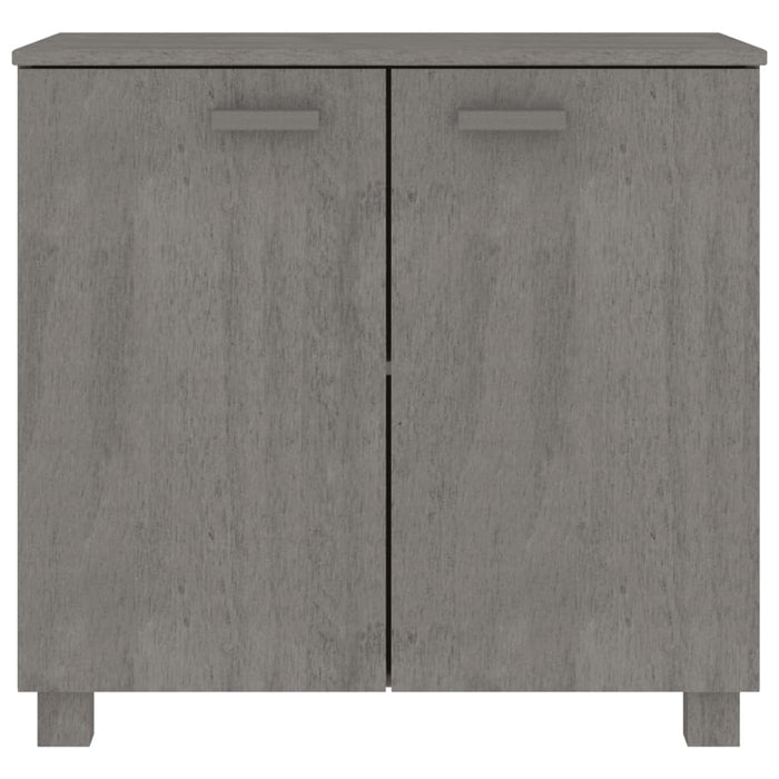 Credenza HAMAR Grigio Chiaro 85x35x80 cm Legno Massello di Pino 340495