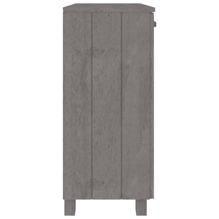 Credenza HAMAR Grigio Chiaro 85x35x80 cm Legno Massello di Pino 340495