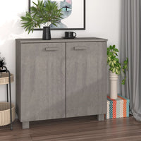 Credenza HAMAR Grigio Chiaro 85x35x80 cm Legno Massello di Pino 340495