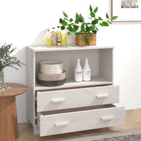 Credenza-Buffet-Armadio da cucina HAMAR Bianca 85x35x80 cm in Legno Massello di Pino