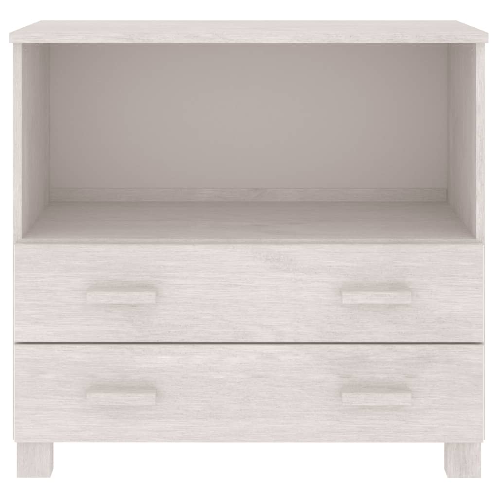 Credenza-Buffet-Armadio da cucina HAMAR Bianca 85x35x80 cm in Legno Massello di Pino