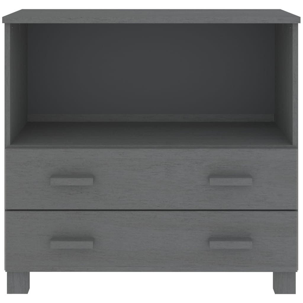 Credenza Grigio Scuro 85x35x80 cm in Legno Massello di Pino