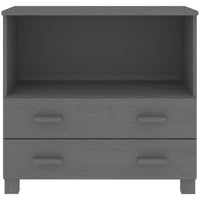 Credenza Grigio Scuro 85x35x80 cm in Legno Massello di Pino