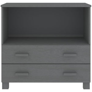 Credenza Grigio Scuro 85x35x80 cm in Legno Massello di Pino