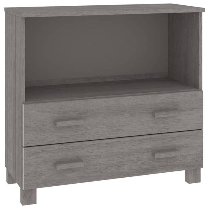 Credenza-Buffet-Armadio da cucina HAMAR Grigio Chiaro 85x35x80 cm Legno Massello di Pino 351443