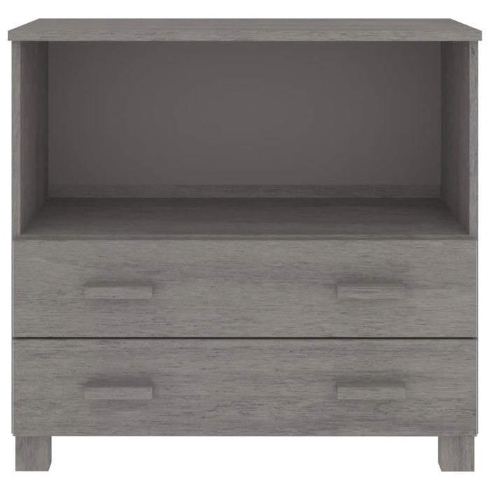 Credenza HAMAR Grigio Chiaro 85x35x80 cm Legno Massello di Pino 340499