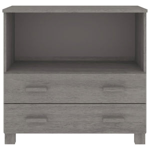 Credenza-Buffet-Armadio da cucina HAMAR Grigio Chiaro 85x35x80 cm Legno Massello di Pino 351443