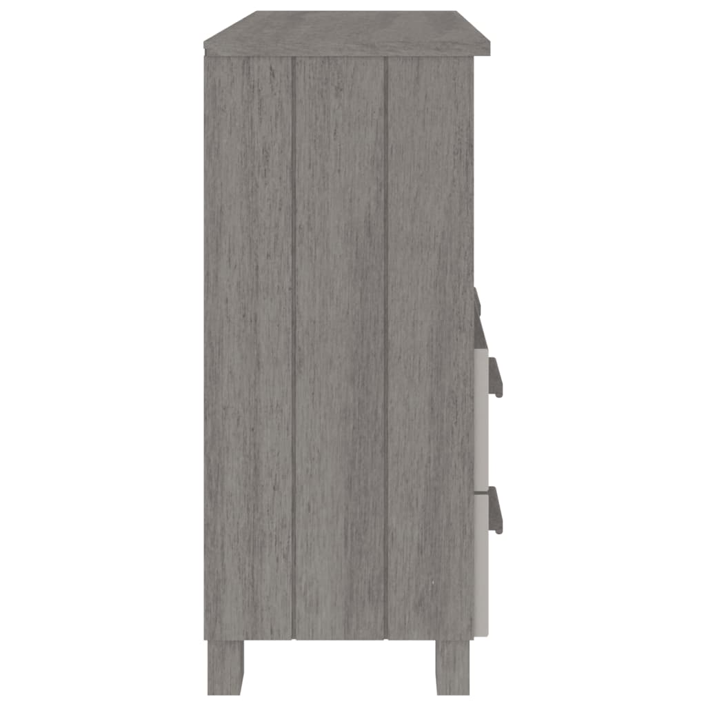 Credenza-Buffet-Armadio da cucina HAMAR Grigio Chiaro 85x35x80 cm Legno Massello di Pino 351443