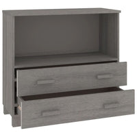 Credenza-Buffet-Armadio da cucina HAMAR Grigio Chiaro 85x35x80 cm Legno Massello di Pino 351443