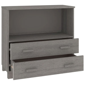 Credenza-Buffet-Armadio da cucina HAMAR Grigio Chiaro 85x35x80 cm Legno Massello di Pino 351443
