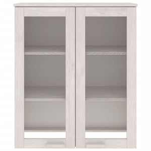 Piano Credenza HAMAR Bianco 85x35x100 cm Legno Massello di Pino 340505