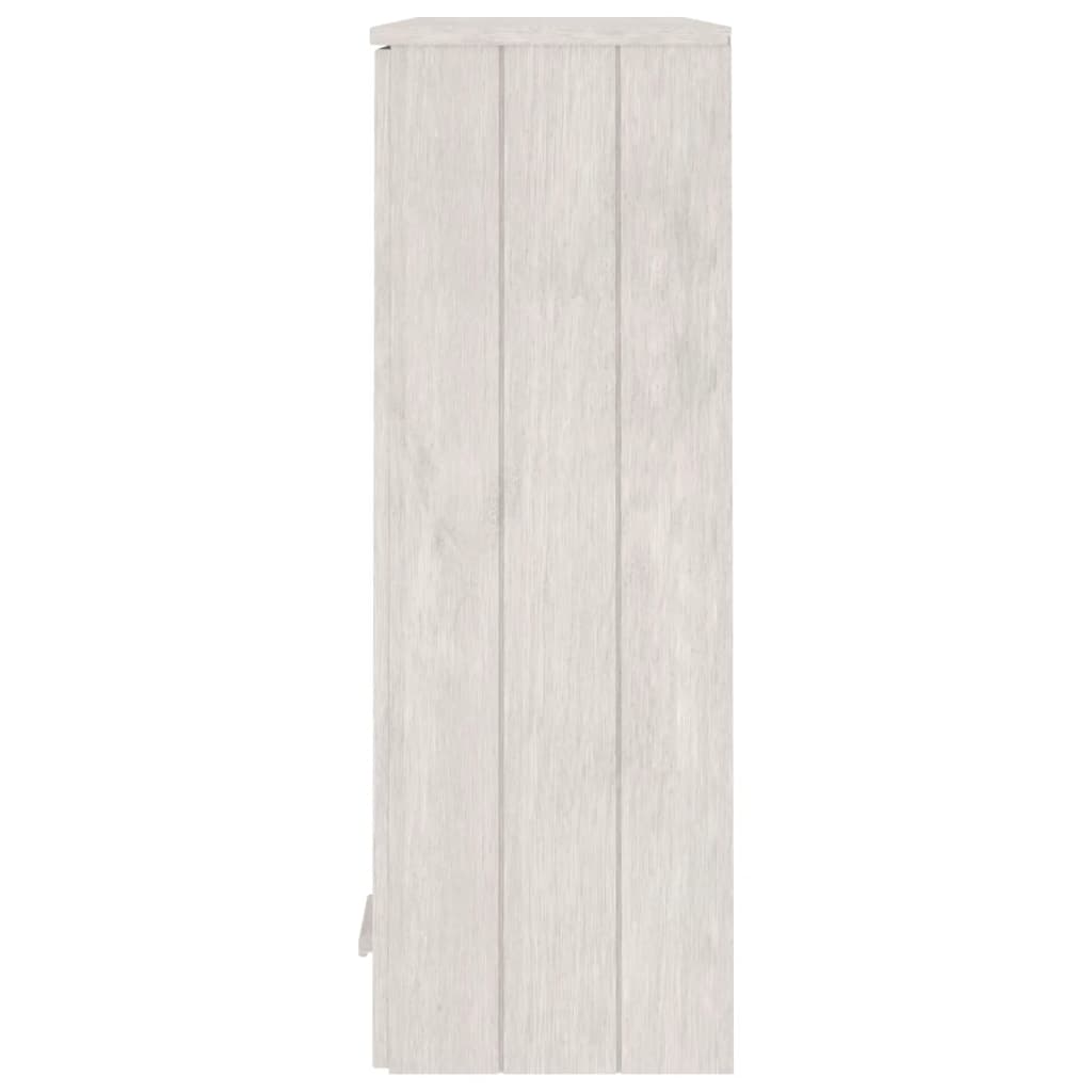 Piano Credenza HAMAR Bianco 85x35x100 cm Legno Massello di Pino 340505