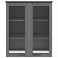 Scaffale Superiore per Credenza Grigio Scuro 85x35x100 cm Pino 340506