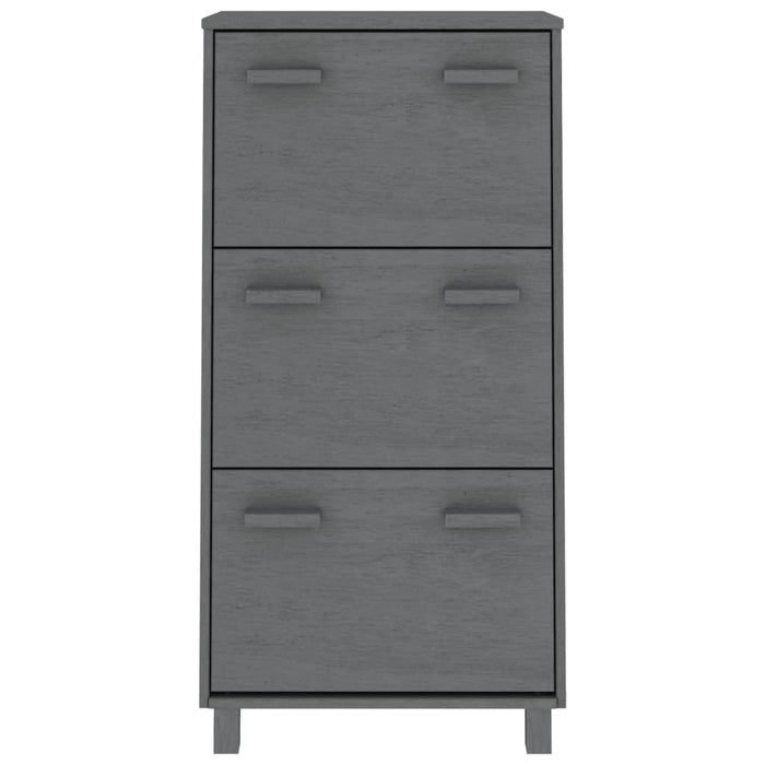 Scarpiera HAMAR Grigio Scuro 59,5x35x117 cm in Legno di Pino 340514