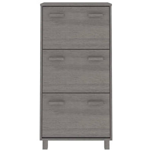 Scarpiera Grigio Chiaro 59,5x35x117 cm Legno Massello di Pino