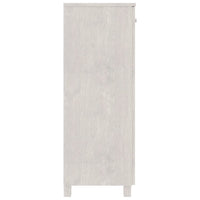 Scarpiera HAMAR Bianca 85x40x108 cm in Legno Massello di Pino 340517