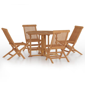 Set da Pranzo Pieghevole per Esterni 5pz Legno Massello di Teak cod mxl 48220