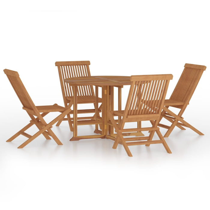 Set da Pranzo Pieghevole per Esterni 5pz Legno Massello di Teak cod mxl 48220