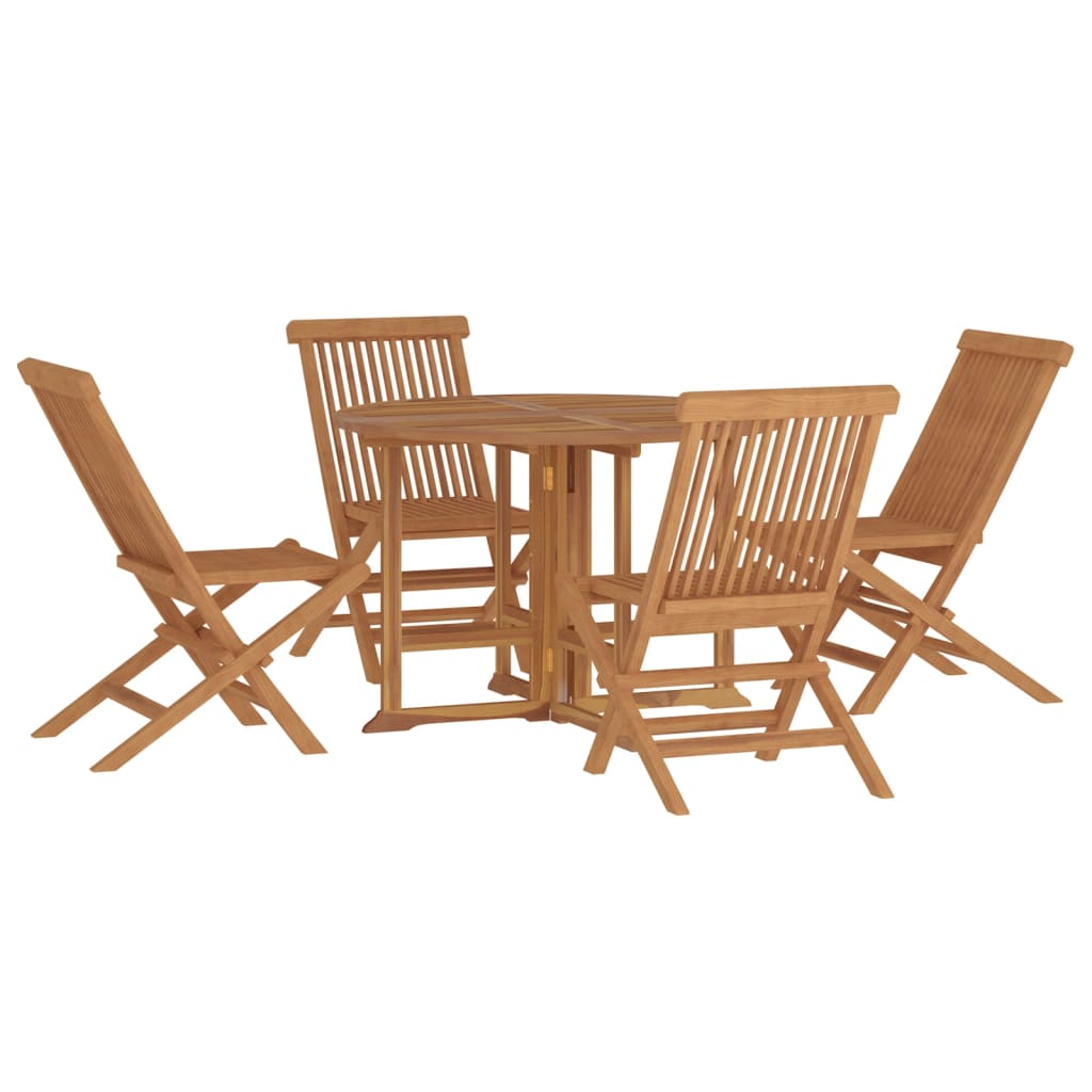 Set da Pranzo Pieghevole per Esterni 5pz Legno Massello di Teak cod mxl 48220