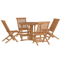 Set da Pranzo Pieghevole per Esterni 5pz Legno Massello di Teak cod mxl 48220