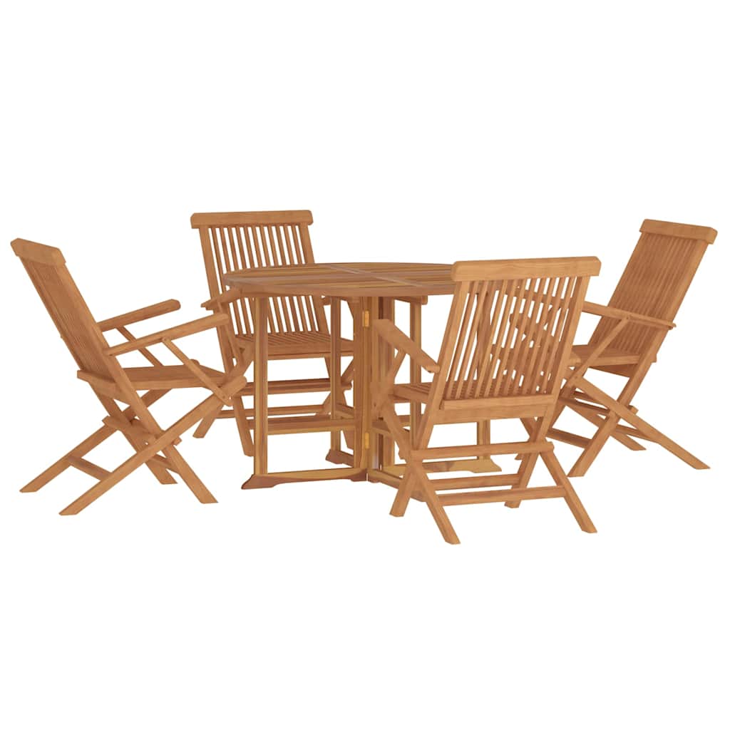 Set da Pranzo Pieghevole per Esterni 5pz Legno Massello di Teak 3096572