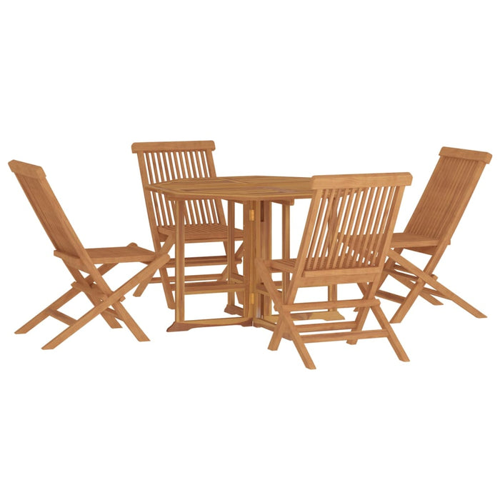 Set da Pranzo Pieghevole per Esterni 5pz Legno Massello di Teak 3096573