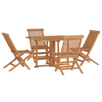 Set da Pranzo Pieghevole per Esterni 5pz Legno Massello di Teak cod mxl 44422