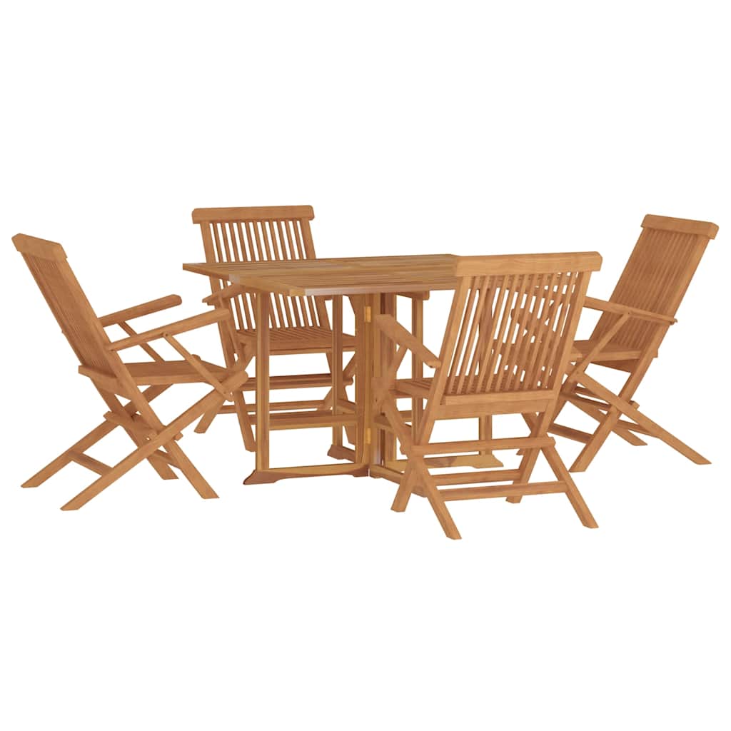 Set da Pranzo Pieghevole per Esterni 5pz Legno Massello di Teak 3096576