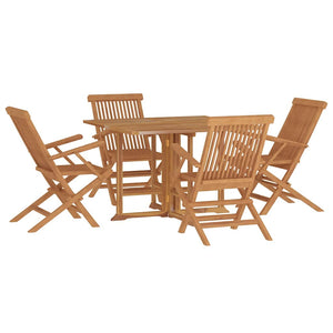 Set da Pranzo Pieghevole per Esterni 5pz Legno Massello di Teak 3096576