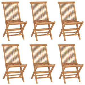 Sedie da Giardino Pieghevoli 6 pz in Legno Massello di Teak cod mxl 10344