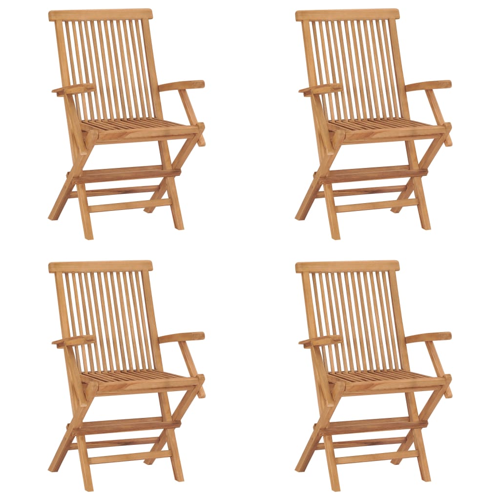 Sedie da Giardino Pieghevoli 4 pz in Legno Massello di Teak cod mxl 14694