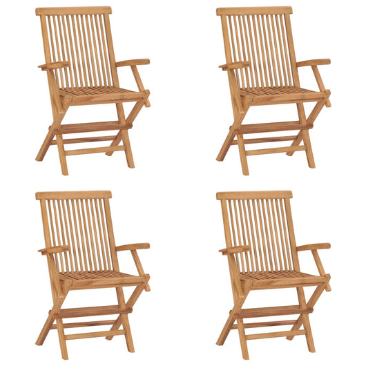 Sedie da Giardino Pieghevoli 4 pz in Legno Massello di Teak cod mxl 14694