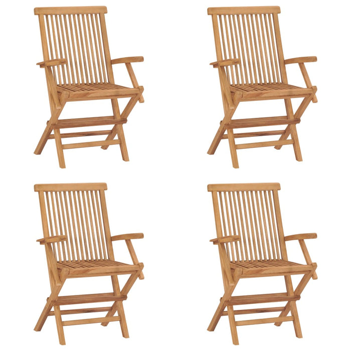 Sedie da Giardino Pieghevoli 4 pz in Legno Massello di Teak cod mxl 14694