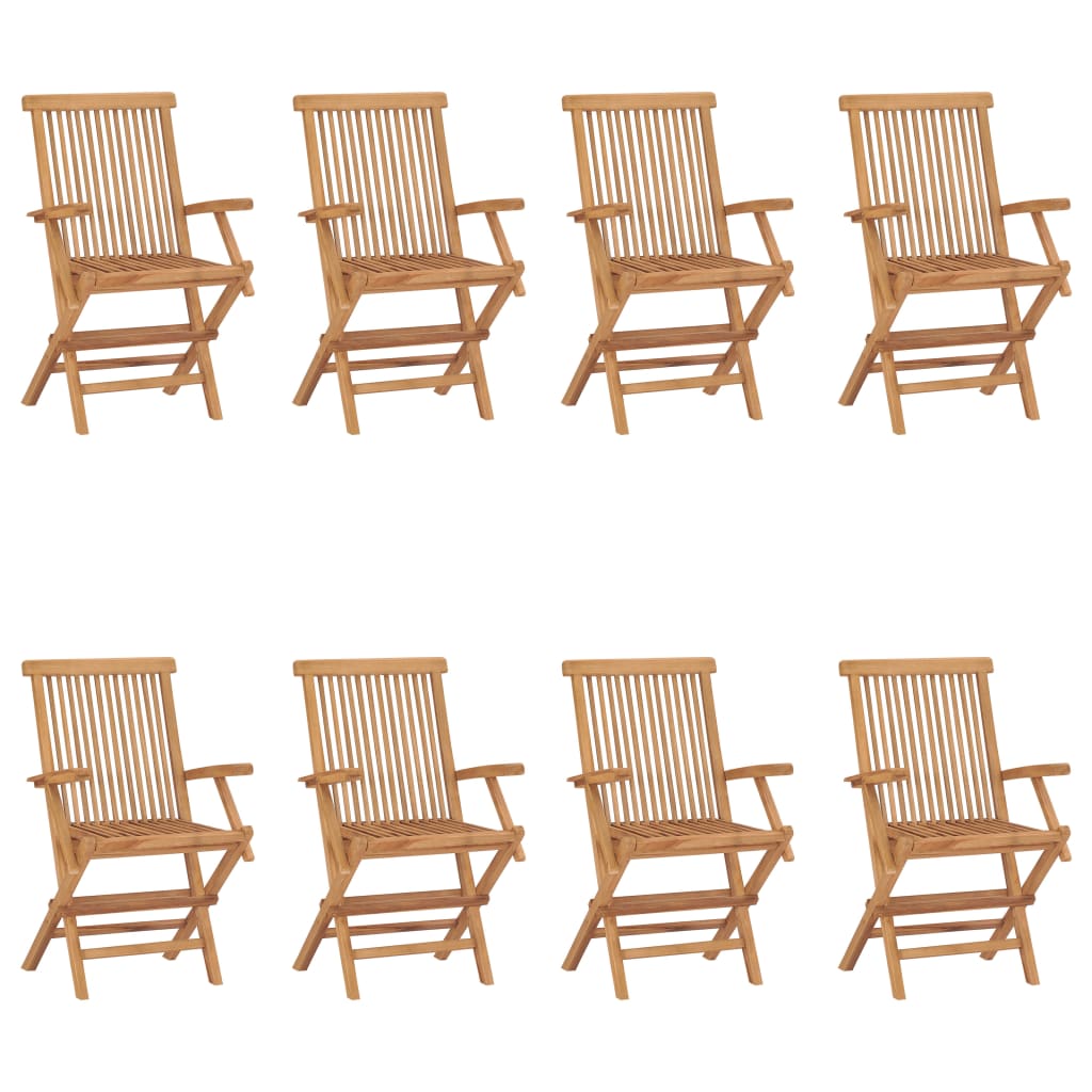 Sedie da Giardino Pieghevoli 8 pz in Legno Massello di Teak cod mxl 39043
