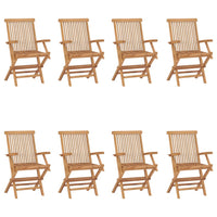 Sedie da Giardino Pieghevoli 8 pz in Legno Massello di Teak cod mxl 39043